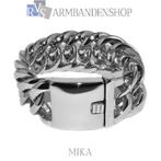Rvs brede heren armband "Mika" van RVS zilver staal., Verzenden, Nieuw, Zilver, Staal