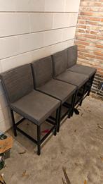 4x Grijze barstoelen moeten nu weg, Huis en Inrichting, Stoelen, Gebruikt, Ophalen of Verzenden, Metaal, Vier