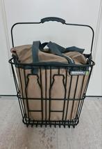 BASIL Aluminium matzwarte fietsmand met tas. Als nieuw!, Stuurbevestiging, Basil, Ophalen of Verzenden, Zo goed als nieuw