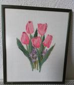 Borduurwerk Tulpen, Ophalen of Verzenden, Gebruikt, Handborduren, Overige typen