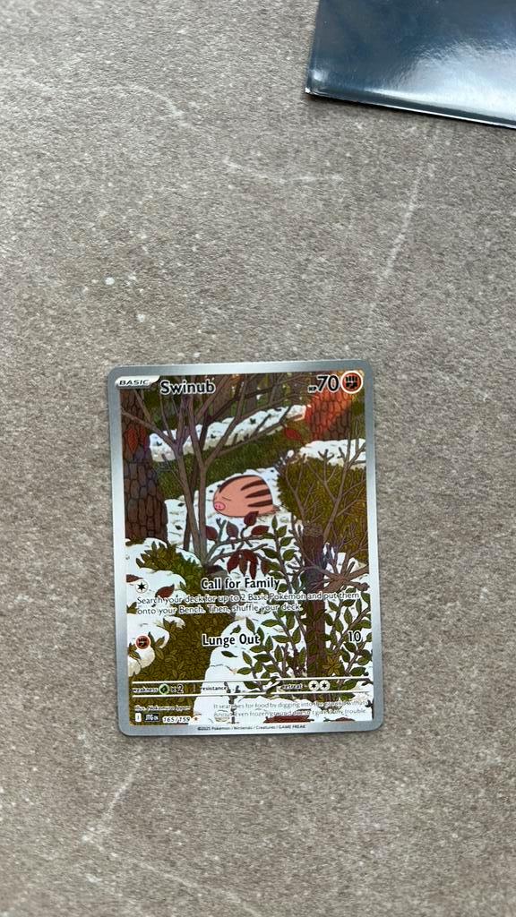 Pokemon Swinub 165/159, Hobby en Vrije tijd, Verzamelkaartspellen | Pokémon, Zo goed als nieuw, Meerdere kaarten, Ophalen of Verzenden