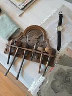 Antiek rekje met handgemaakte houten pijpjes., Ophalen of Verzenden, Zo goed als nieuw