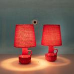 Space age tafellamp keramiek l seventies red table lamp, Ophalen of Verzenden, Zo goed als nieuw, Space age, Minder dan 50 cm