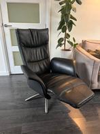 Hjort Knudsen Relaxfauteuil Zwart Leer M/L Elektrisch, Huis en Inrichting, Fauteuils, Minder dan 50 cm, Minder dan 75 cm, Leer
