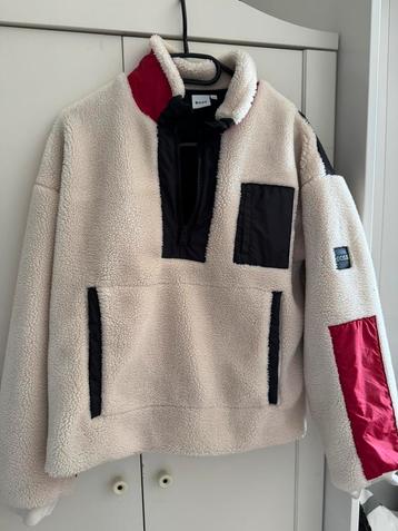 Sweater van teddy met halve ritssluiting en logoprint H BOSS beschikbaar voor biedingen