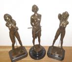 Bronzen beelden 3 stuks BDSM De Meesteres met haar slaven, Verzenden, Brons