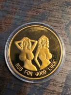 Goudkleurige 'Rub for Good Luck' Munt, Ophalen of Verzenden, Overige landen, Losse munt, Goud
