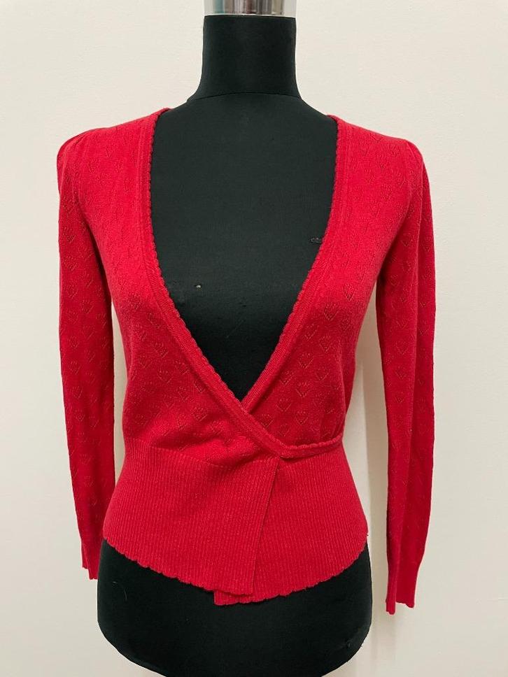 V40 - Rood King Louie wikkelvestje maat XS (1), Kleding | Dames, Truien en Vesten, Zo goed als nieuw, Maat 34 (XS) of kleiner