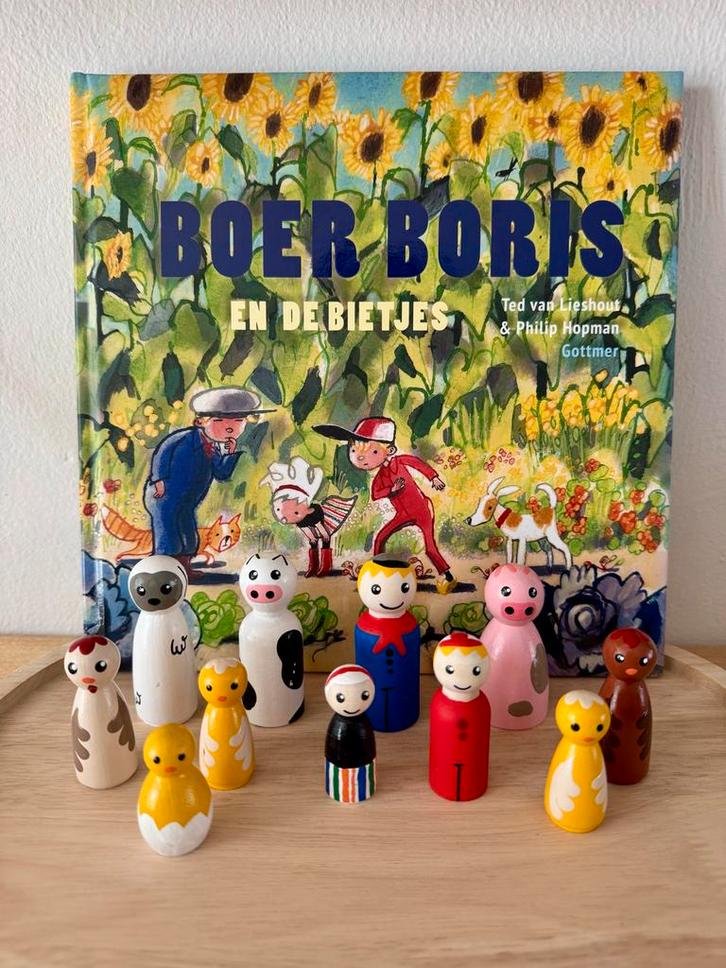 Boer Boris Pegdolls - Handgemaakte Houten Figuren, Kinderen en Baby's, Speelgoed | Educatief en Creatief, Nieuw, Ontdekken, Ophalen of Verzenden
