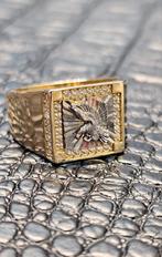 Prachtige 14karaat gouden zegelring Adelaar, Heer, Nieuw, Ophalen of Verzenden, Goud