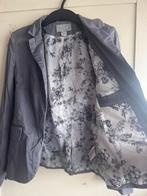 H&M grijze blazer colbert jasje met bloemenprint voering, Kleding | Dames, Maat 38/40 (M), Ophalen of Verzenden, Jasje, Grijs
