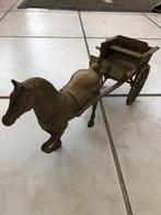 Antiek Bronzen Paard en Kar 30cm bij 9cm, Antiek en Kunst, Ophalen, Brons