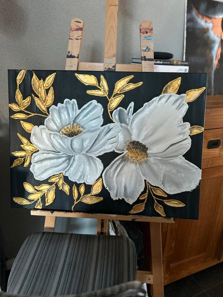 Uniek 3D Bloemen Schilderij, Antiek en Kunst, Kunst | Schilderijen | Klassiek, Ophalen of Verzenden