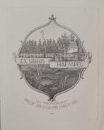 Exlibris /Ex libris F Teubel, onderwater- en bovenwaterbeeld, Antiek en Kunst, Kunst | Etsen en Gravures, Verzenden