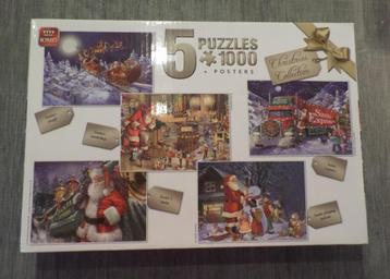 Kerstpuzzel 5 x 1000  beschikbaar voor biedingen