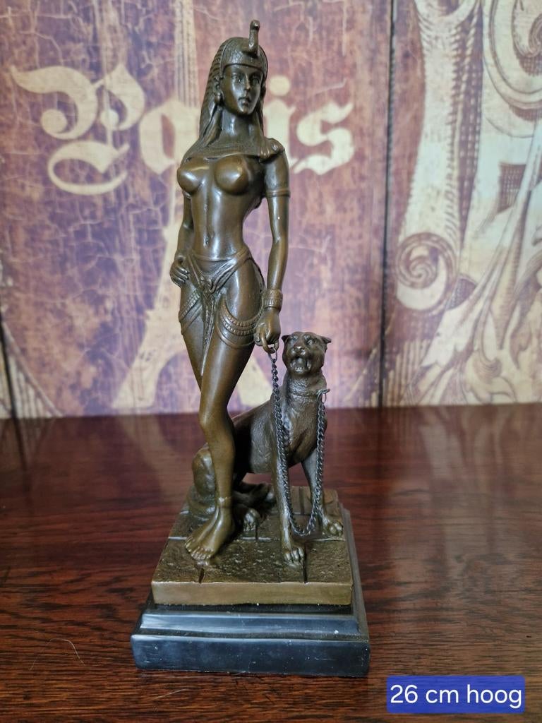 Bronzen beeld Cleopatra, Antiek en Kunst, Ophalen of Verzenden