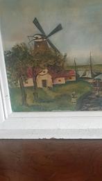 Schilderij met molen en waterlandschap, Antiek en Kunst, Ophalen of Verzenden