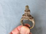 Ring met boeddha in brons - Himalaya gebergte - 20e eeuw, Sieraden, Tassen en Uiterlijk, Ringen, Overige materialen, 20 of groter