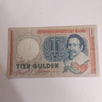 10 gulden biljet Hugo de Groot 1953 in ZF
Serie  EGF 010095 beschikbaar voor biedingen