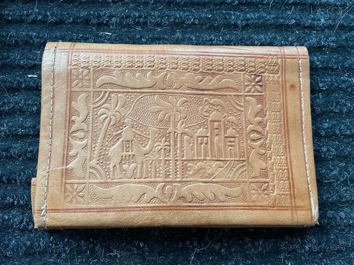 Vintage bruin leren portemonnee, Sieraden, Tassen en Uiterlijk, Portemonnees, Gebruikt, Bruin, Leer, Ophalen of Verzenden