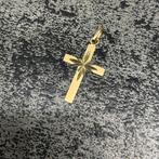 14 k gouden kruis hanger met ster, Nieuw, Ophalen of Verzenden, Kruis of Symbool, Goud
