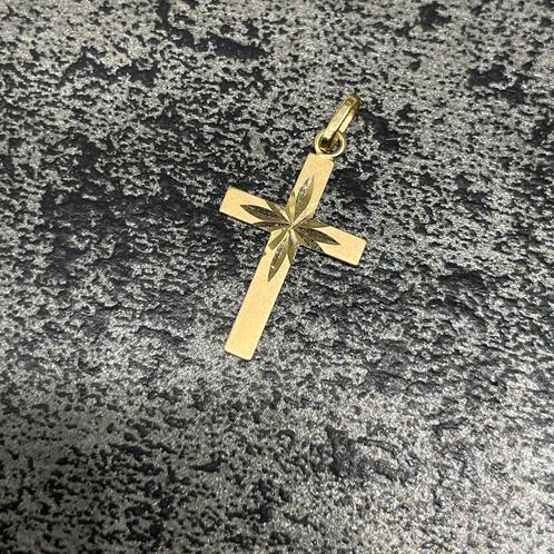14 k gouden kruis hanger met ster, Sieraden, Tassen en Uiterlijk, Kettinghangers, Nieuw, Goud, Goud, Kruis of Symbool, Ophalen of Verzenden