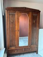 Vintage houten kledingkast, Ophalen, Gebruikt, 100 tot 150 cm, 200 cm of meer