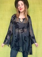 Zwarte blouse / patroon / doorzichtig / baggy / large / L, Kleding | Dames, Tops, Hgv, Zwart, Hgv, Maat 42/44 (L)