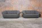 ZGANieuw! 2 grijze stoffen Leolux Gynko design banken, Leolux, Leolux, Design, 150 tot 200 cm