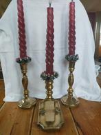 Geelkoper, messing kandelaars, zware mooie uitvoering., Ophalen of Verzenden, Koper of Brons