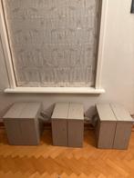 Drie zware houten zitblokken/decoratie - grijs, Ophalen, Gebruikt, Hout