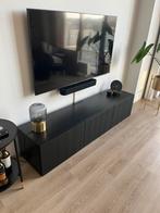 Besta TV meubel zwartbruin met Timmerviken deuren, Huis en Inrichting, Ophalen, Zo goed als nieuw, 25 tot 50 cm, Minder dan 100 cm