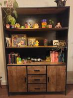 Goossens (boeken) kast van staal en hout - 140x200x40 cm, Huis en Inrichting, Kasten | Boekenkasten, Gebruikt, 25 tot 50 cm, Ophalen