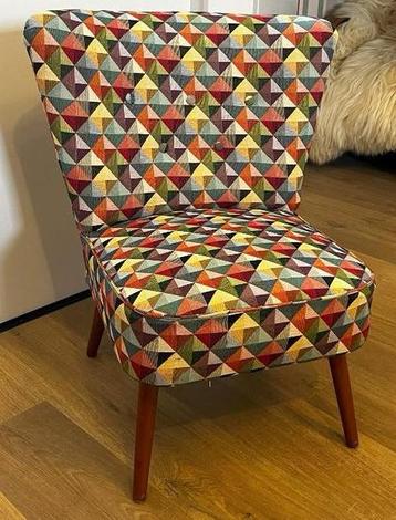 Vintage Cocktailstoel in Retro Stijl - Opnieuw Bekleed beschikbaar voor biedingen