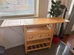 Houten Kastje met Dienblad & Laadjes uitklapbaar, Huis en Inrichting, Ophalen, Met plank(en), Gebruikt, 50 tot 100 cm