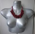 Manouk - koordketting met glasbedels - NIEUW, Sieraden, Tassen en Uiterlijk, Kettingen, Verzenden, Nieuw, Rood, Overige materialen
