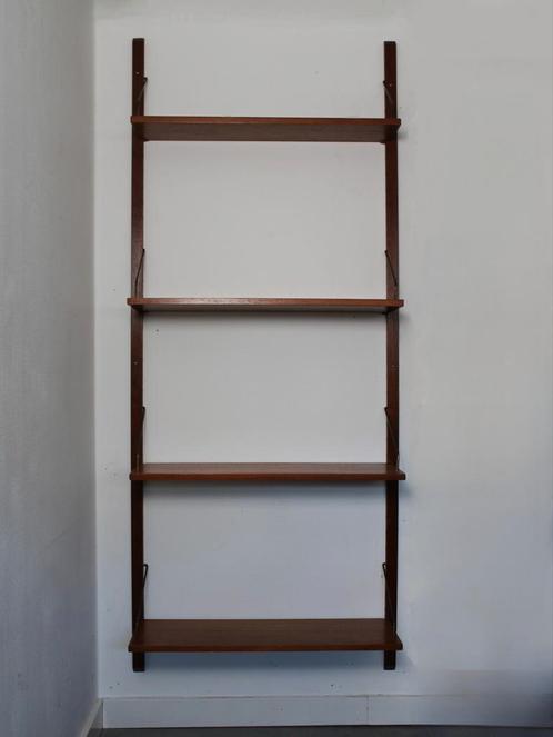 Vintage modulair wandsysteem in teak met planken, Huis en Inrichting, Woonaccessoires | Wandplanken en Boekenplanken, Zo goed als nieuw