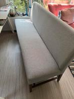 Grijze eetkamertafelbank met houten onderstel, Ophalen, Minder dan 75 cm, 150 tot 200 cm, Tweepersoons