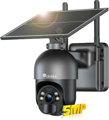 Ctronics 5MP Solar Security Camera Outdoor Draadloos, Wit beschikbaar voor biedingen