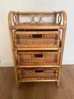Vintage rotan ladekast, Huis en Inrichting, Kasten | Ladekasten, Ophalen, Overige materialen, Minder dan 50 cm, Zo goed als nieuw