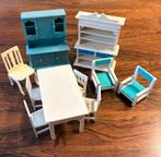 Poppenhuis Meubels 1:12 - Wit & Blauw, Kinderen en Baby's, Speelgoed | Poppenhuizen, Ophalen of Verzenden, Gebruikt, Toebehoren