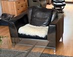 Jencikova lederen fauteuil zwart, Ophalen, Gebruikt, 50 tot 75 cm, Leer