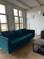 Turquoise groene fluwelen luxe bank driezitter, Huis en Inrichting, Ophalen, Gebruikt, Driepersoons, 75 tot 100 cm