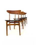 Set van 4 vintage eetkamerstoelen, Farstrup Møbler ‘60, Bruin, Ophalen of Verzenden, Zo goed als nieuw, Vijf, Zes of meer stoelen