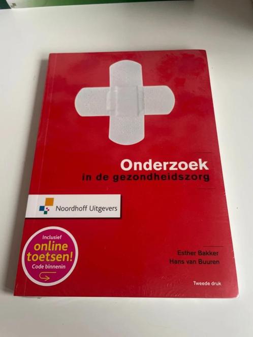 Onderzoek in de gezondheidszorg – Tweede druk (Esther Bakker, Boeken, Studieboeken en Cursussen, Zo goed als nieuw, HBO, Beta