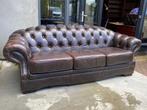 Chesterfield 3 zits bank 2.30 breed Nieuwstaat, Rechte bank, Leer, Ophalen of Verzenden, 75 tot 100 cm