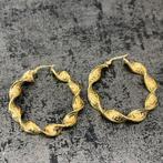 14k gouden wokkels oorbellen dik model, Ophalen of Verzenden, Nieuw, Goud