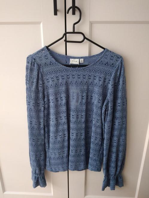 Vila kanten top met lange mouwen blauw maat M NIEUW, Kleding | Dames, Tops, Nieuw, Maat 38/40 (M), Blauw, Lange mouw, Ophalen of Verzenden