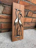 Vintage Wanddecoratie met Reigers, Ophalen of Verzenden, Zo goed als nieuw
