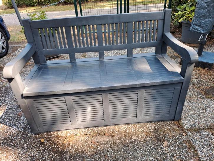 Tuinbank met opbergruimte, Tuin en Terras, Tuinbanken, Gebruikt, Kunststof, Ophalen